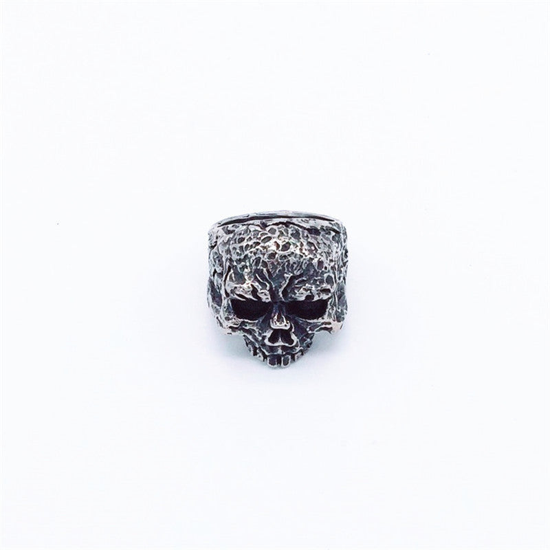 Titanium Skull Ring For Men Retro Style Europe And America Inspired Biker Jewelry Gift For Him Gift For Halloween Fans