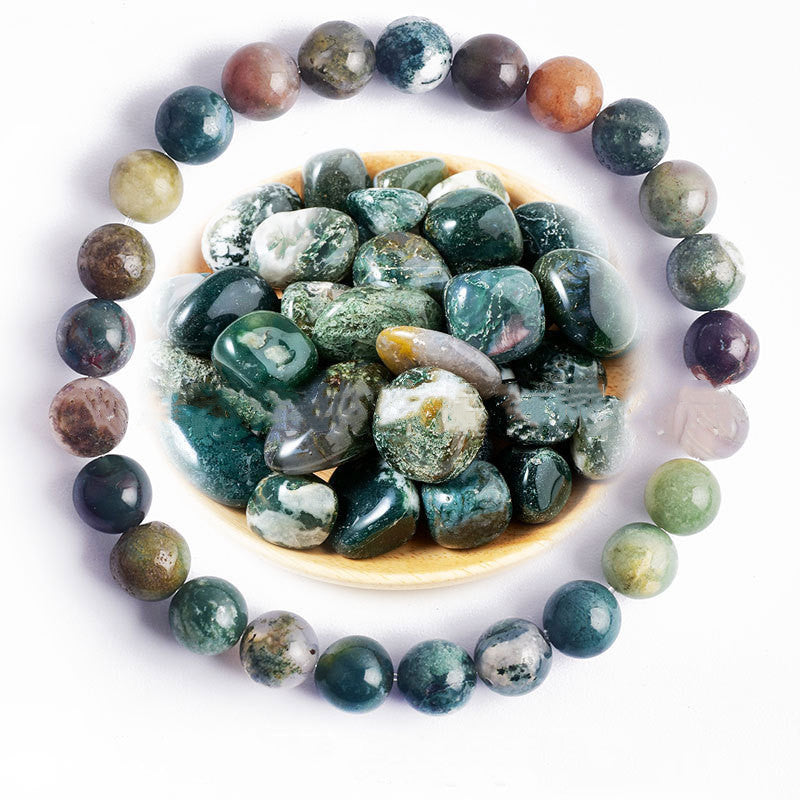 Unisex Bead Bracelet Natural Stone Hand Polished Vintage Geometric Spherical Design for Women and Men Elegance