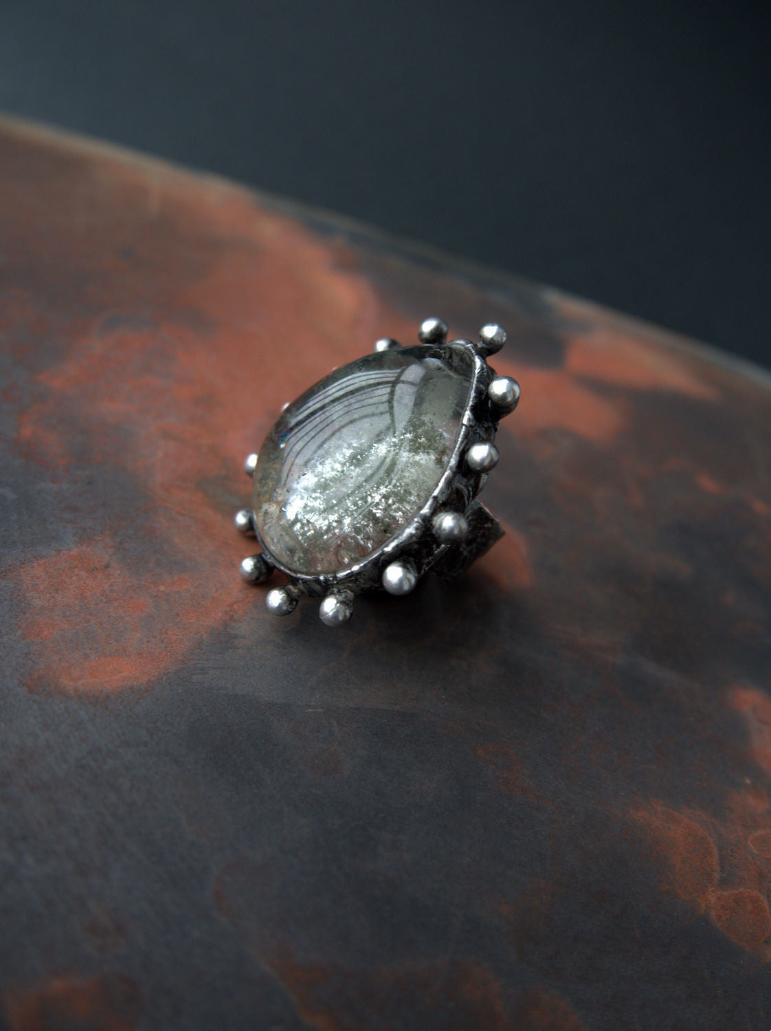 Womens Geometric Alloy Ring With Artificial Gems Retro Exaggerated Design Individually Packed Gift For Birthday