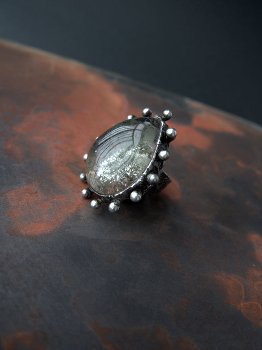 Womens Geometric Alloy Ring With Artificial Gems Retro Exaggerated Design Individually Packed Gift For Birthday