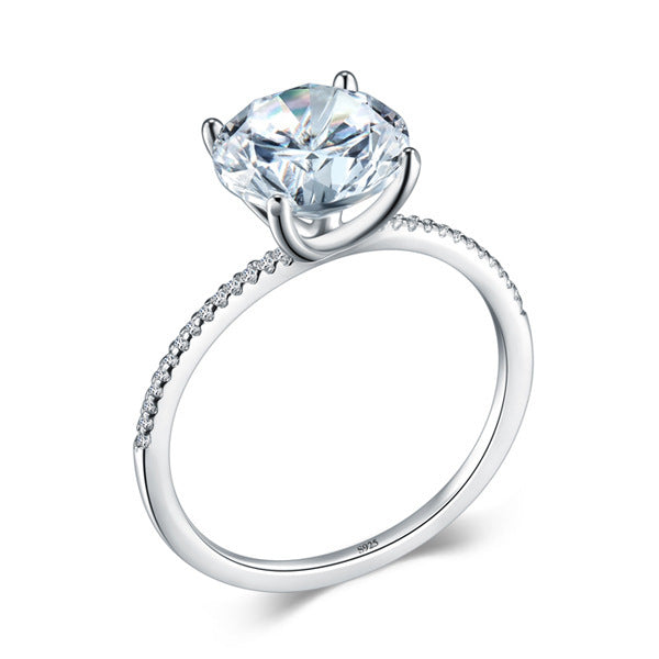 Womens Sterling Silver Ring S925 Crown Design European Luxury Anniversary Trade Fair Gift For Celebrations Now