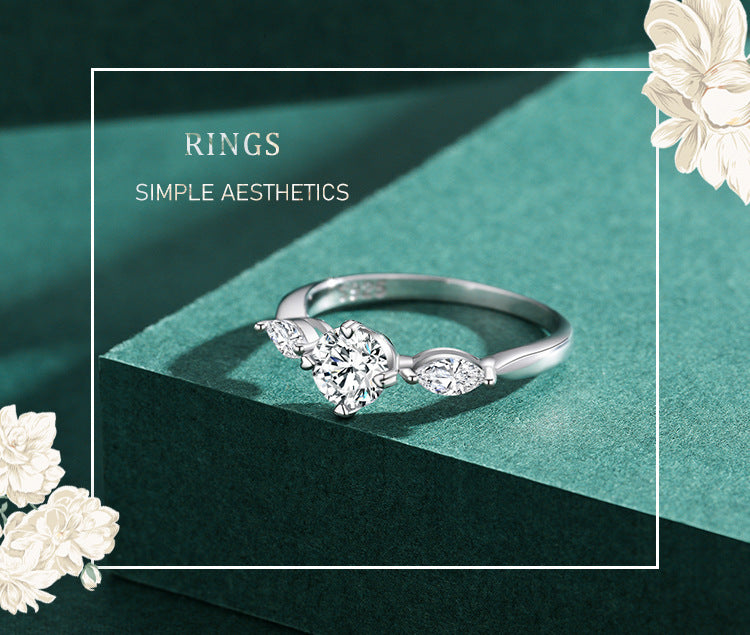 Womens Sterling Silver Ring With Gold Plated Accents Four Claw Design Gemstone Inlay Gift Gift For Special Day