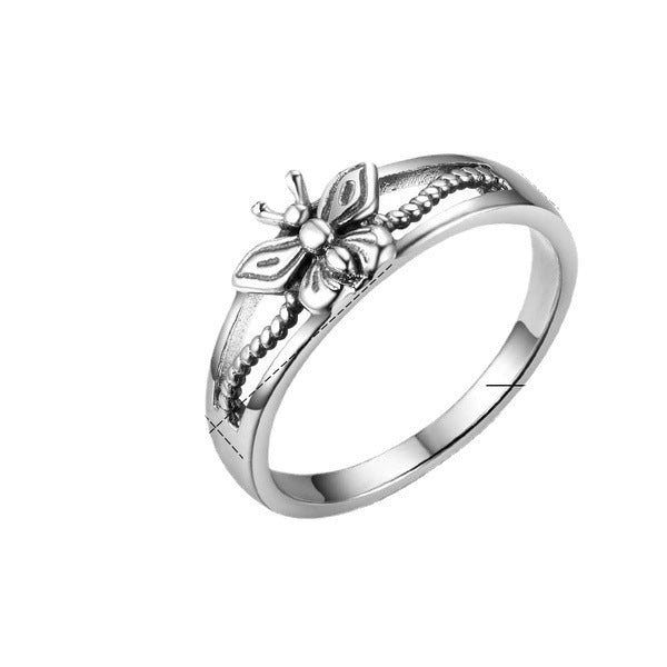 Womens Butterfly Ring Copper Electroplated Oil Drops Continental Inspired Design Fashion Ring Jewelry Accessory