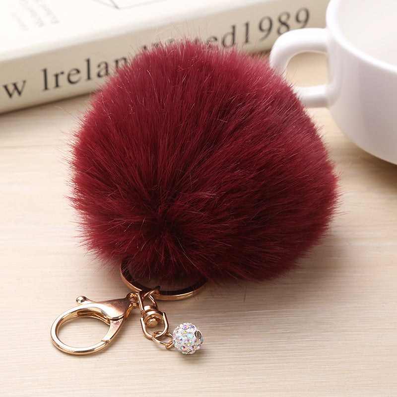 Plush Keychain Pendant Spherical Keyring Accessory 8cm Home Fashion Car Key Chain Festival Gift For Unisex Two Tone