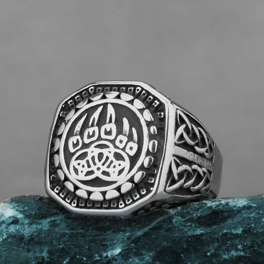 Mens Titanium Steel Ring Polished Geometry Design For Men