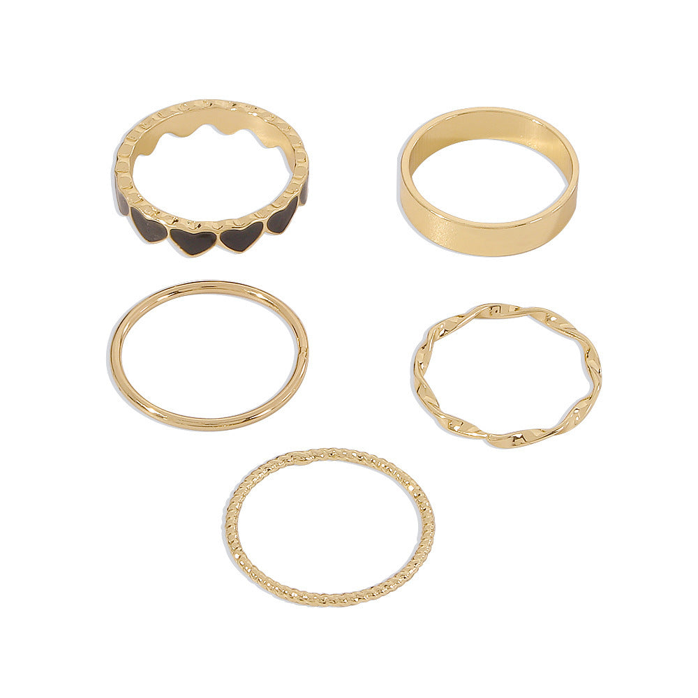 Geometric Drop Oil Ring Alloy Jewelry Europe Style