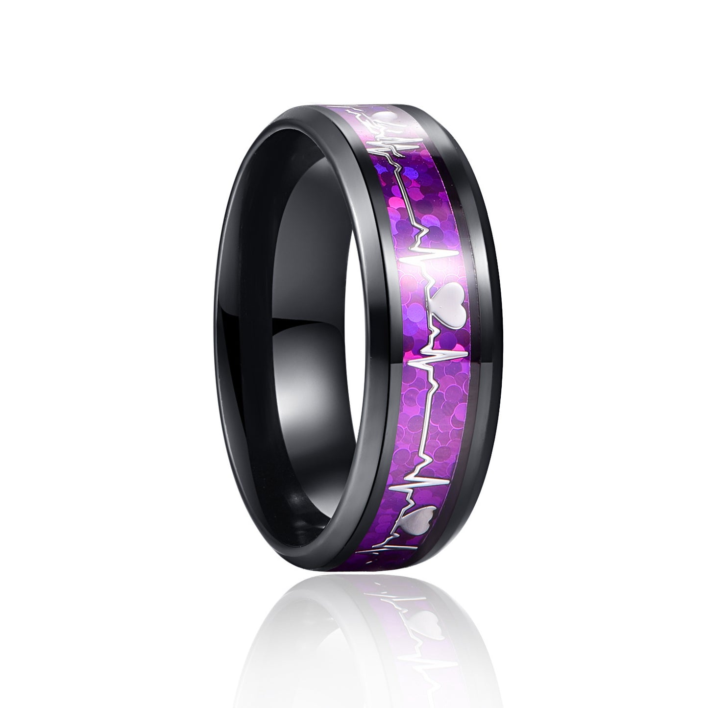 Heartbeat Metal Ring For Women Men Handmade Alloy Inlaid Artificial Gemstone Fashion Jewel Gift Durable Elegant