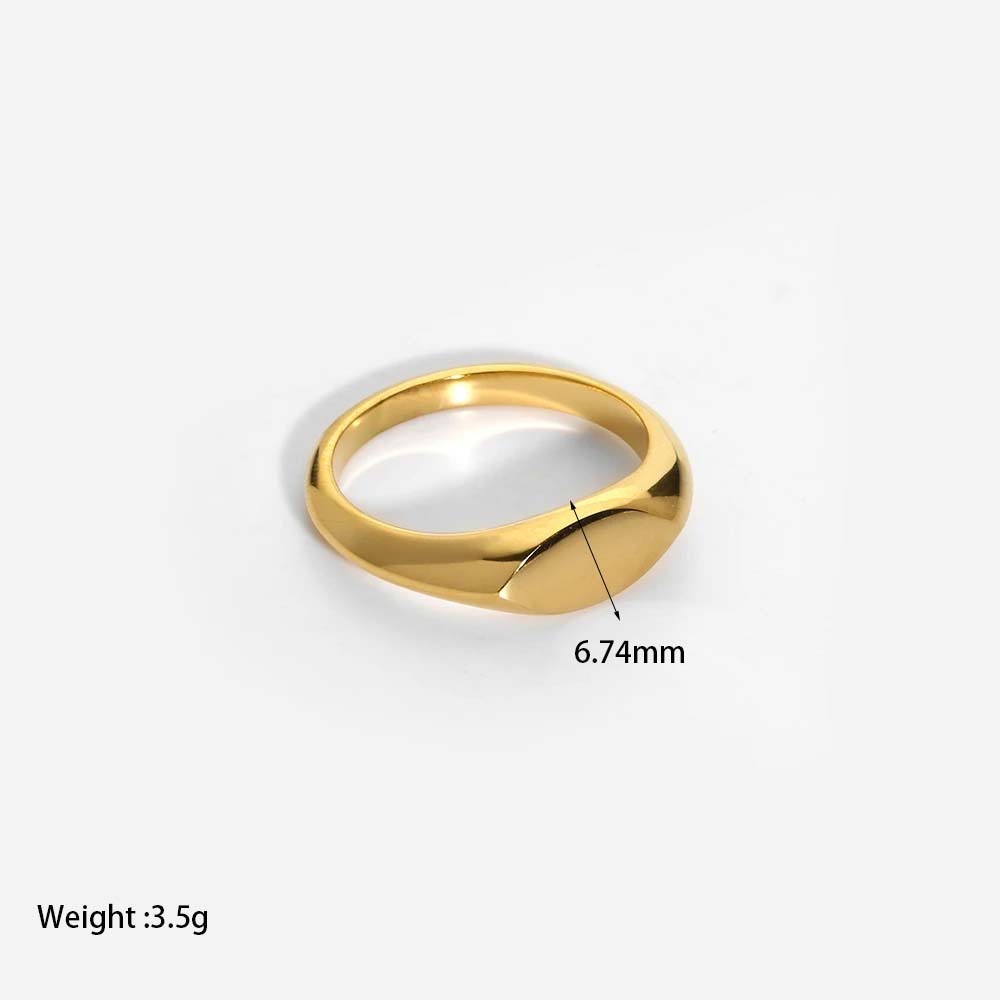 Womens Ring Gold Plated Stainless Steel Simple Trendy Light Luxury Geometric Ring for Her