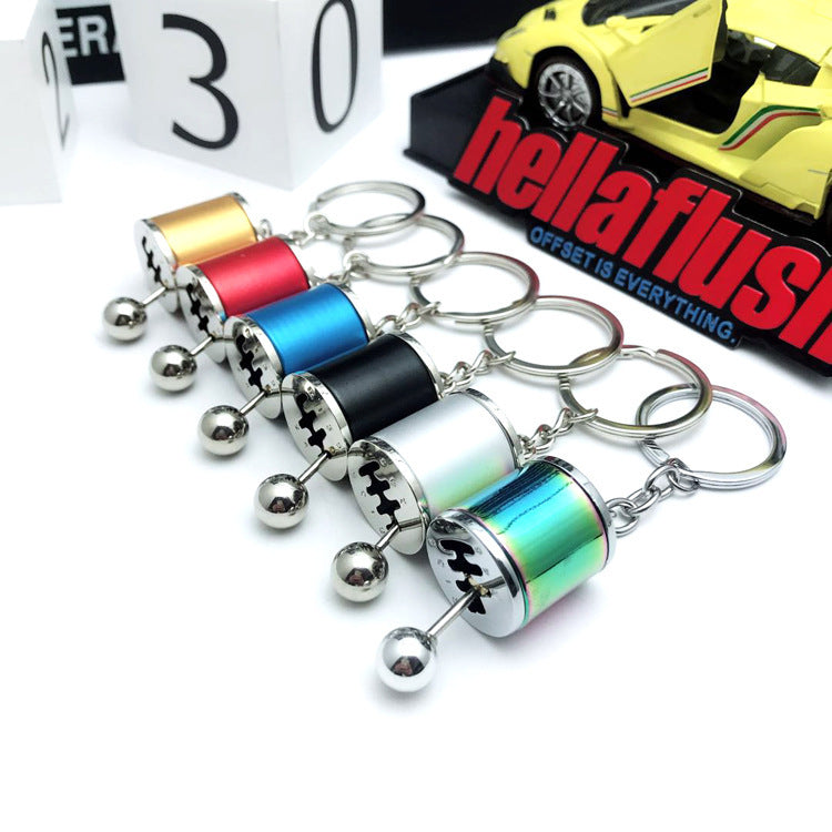 Unisex Car Gear Keychain Geometric Design Metal Pendant Auto Accessory Key Ring 10cm By 2cm Durable Finish Pro