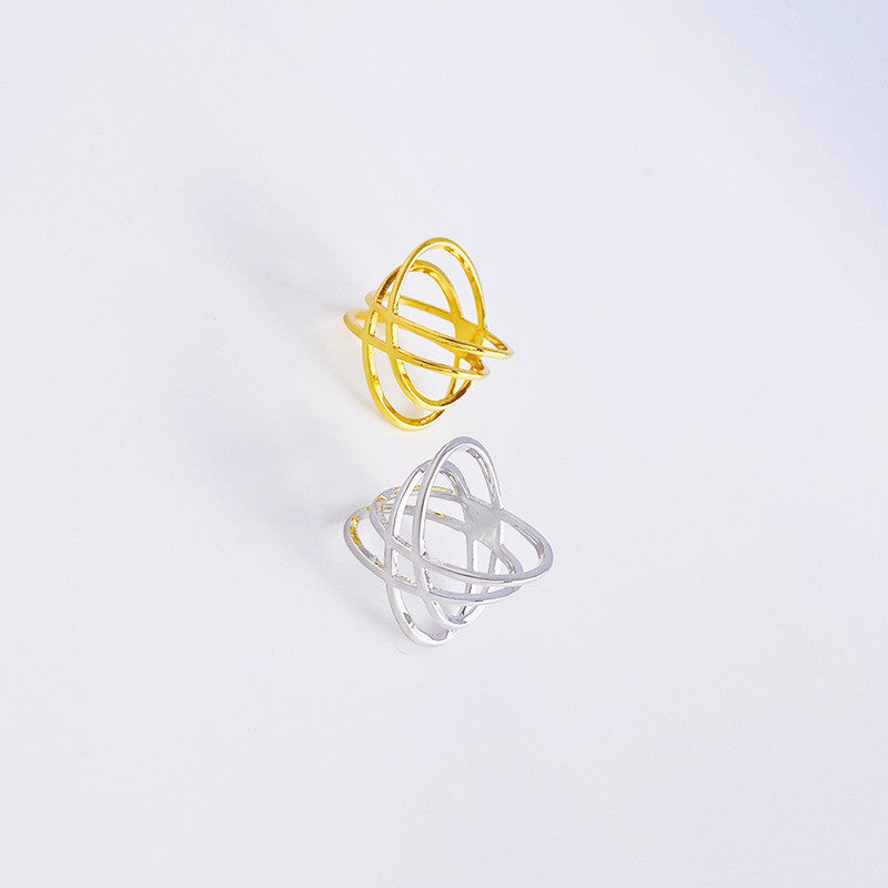 Simple Index Finger Ring European Geometry Ring Personalized Copper Ring Electroplating Ring Fashion Jewelry Ring Minimalist Ring Design Sense Ring