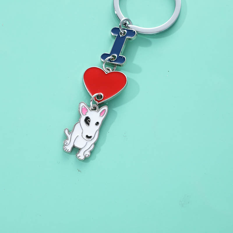 Durable Metal Dog Pendant Keychain For Women And Men Dog Lover Gift Purse Charm Bag Decoration Keyring Stylish