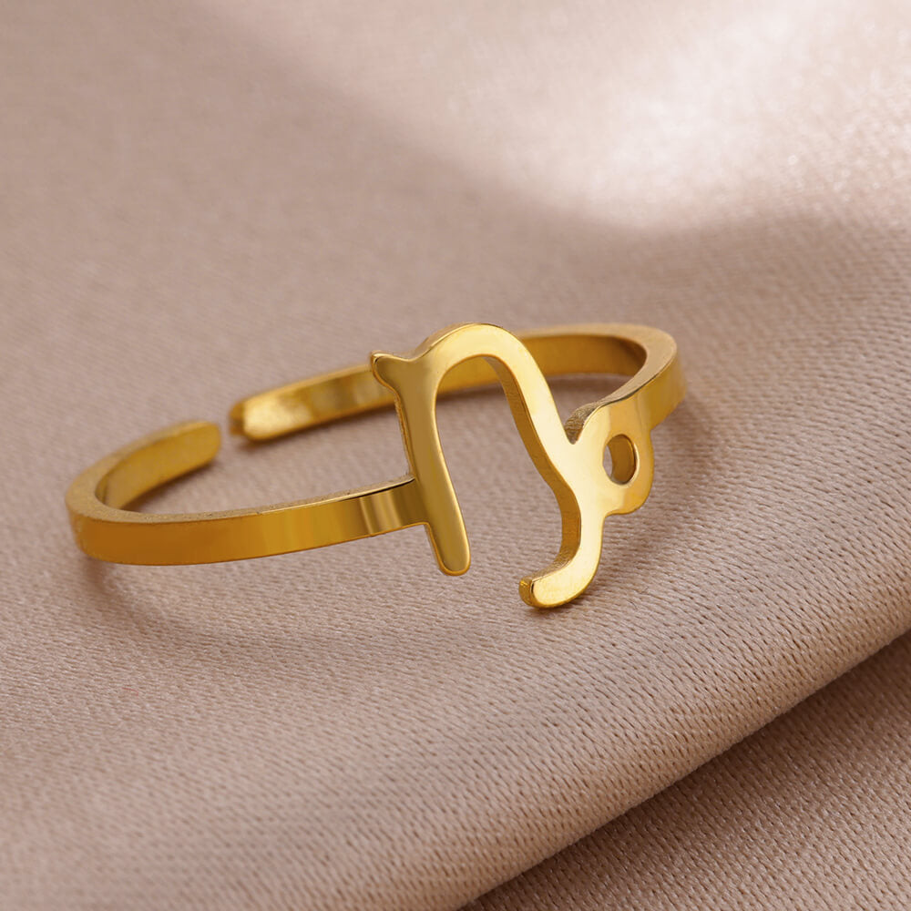 Stainless Steel Zodiac Constellation Ring for Men Women