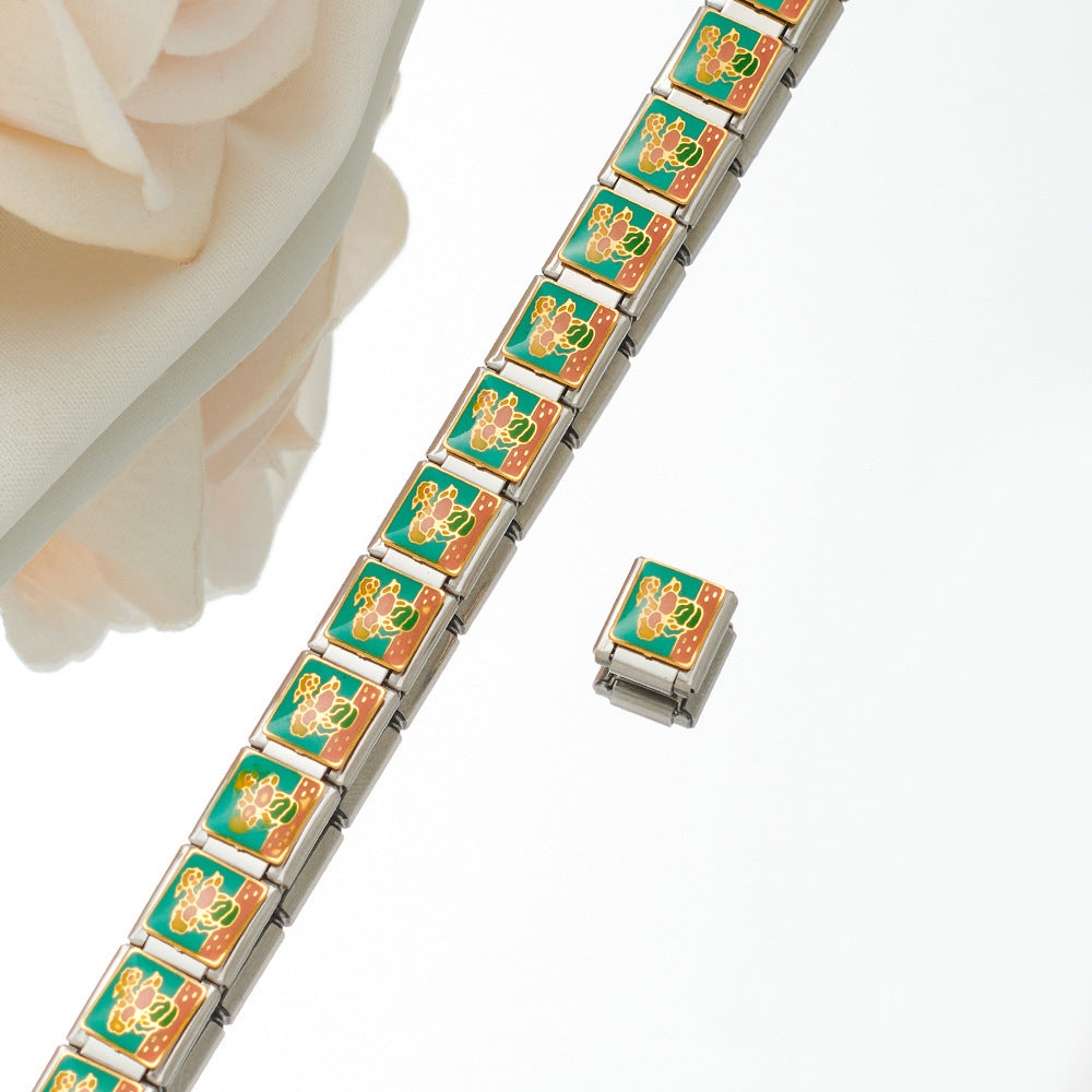 Unisex Stainless Steel Bracelet Cartoon Heart Bracelet Combination Decorative Bracelet Fashion Jewelry For Men