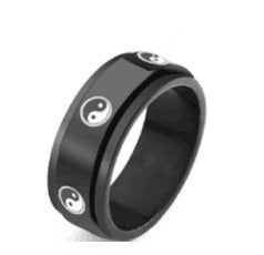 Star And Moon Titanium Rotatable Ring For Women Elegant Stainless Steel Jewelry Gold Silver Black Elegant Details