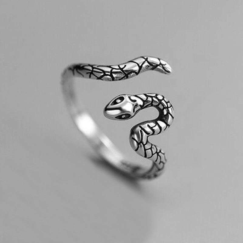 Adjustable Snake Ring Unisex Zodiac Animal Design Retro Metal Ring Punk Style Ring For Men And Women Unisex Zodiac