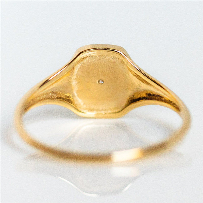 Rings European American Hexagonal Star Seal Personality Square Ring Copper Electroplating Style Women Size 5 6 7 8 9 10