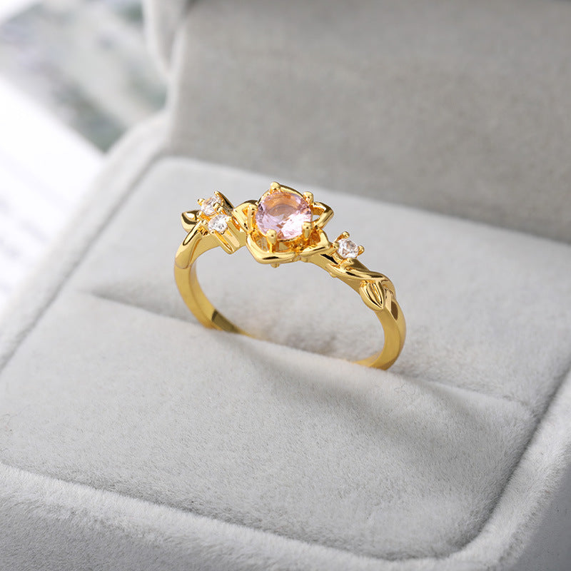 Womens Crown Ring Princess Zircon Stainless Steel European American Fashion Jewelry Elegant Accessory Durable Quality