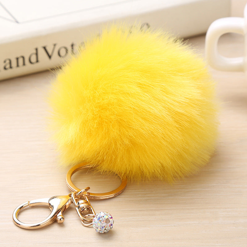 Plush Keychain Pendant Spherical Keyring Accessory 8cm Home Fashion Car Key Chain Festival Gift For Unisex Two Tone