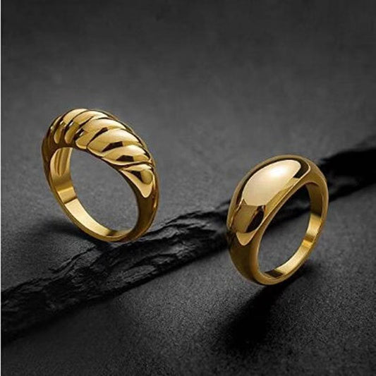Unisex Alloy Geometric Ring With Ellipse And Line Elements