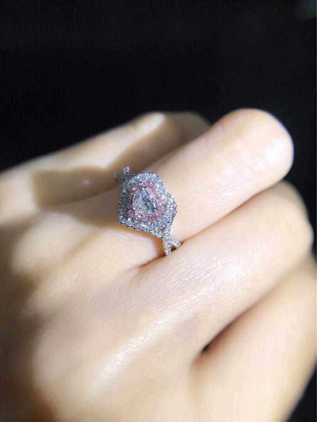 Womens Alloy Ring With White Crystal Heart Design Electroplated Fashion Jewelry Accessory With Crystal Sparkle