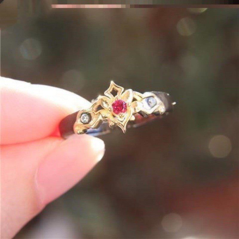 Walnut Couple Style Ring Japanese And Korean Design Elegant Unisex Band With Hippocampus Accent Jewelry For Everyday