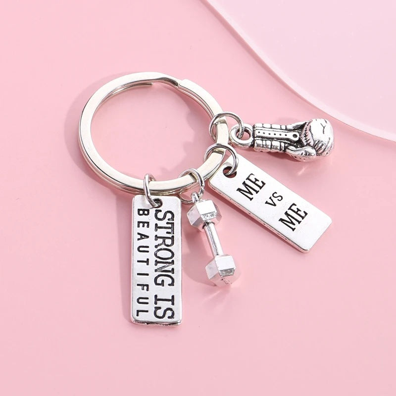 Metal Barbell Keychain Boxing Glove Charm Ornament Classic Gift For Christmas Valentines Day New Year Seasonals