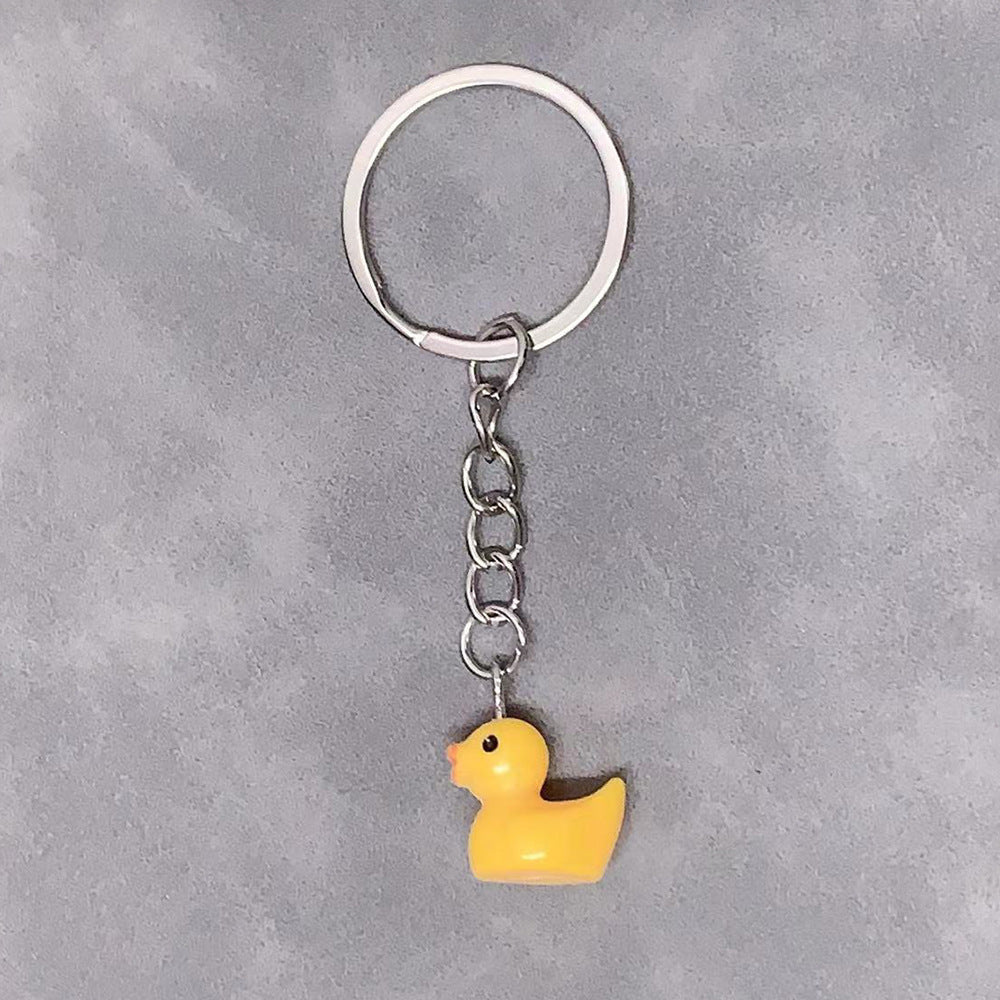 Cute Duck Keychain Pendant Women Girls Trendy Fashion Accessory Gift For Bags Backpacks Purses Resin Finish Shiny
