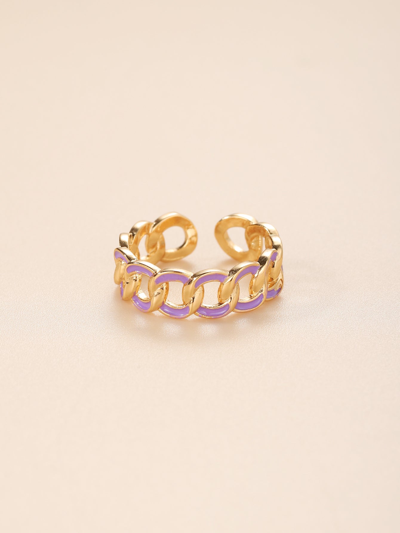 Geometric Electroplated Copper Ring for Women Elegant Fashion Jewelry Temperament Ring European Style Trendsetting