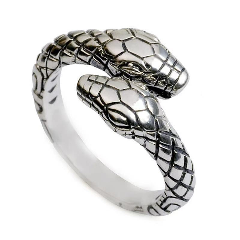 Adjustable Snake Ring Unisex Zodiac Animal Design Retro Metal Ring Punk Style Ring For Men And Women Unisex Zodiac
