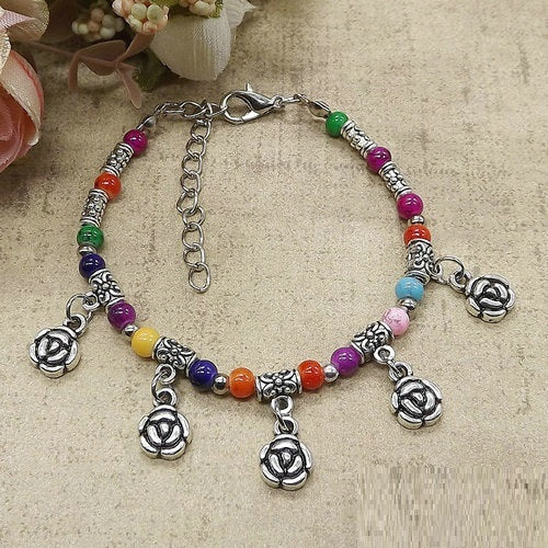 Unisex Bracelet With Tibetan Silver Beads Bohemian Ethnic Fashion Jewelry Travel Accessory And Trade Show Gift