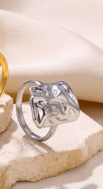 Unisex Lava Ring Electroplated Alloy Gold Silver Jewelry