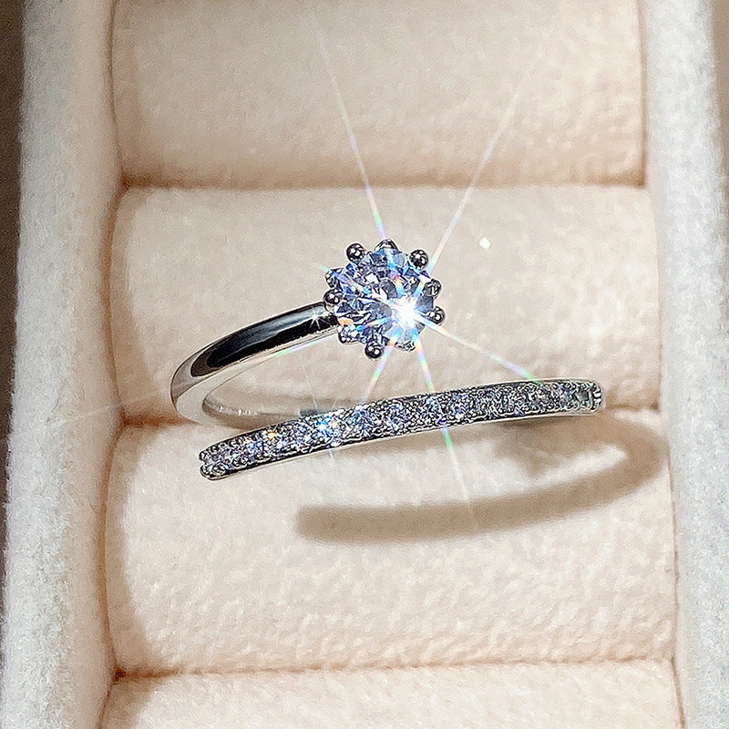 Women Adjustable Ring Geometry Gold Plated Copper Inlaid Zircon Gemstone Band Festive Gift With Adjustable Opening