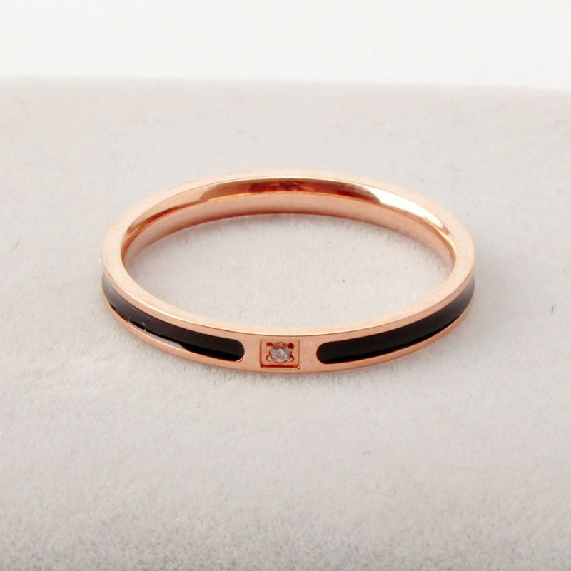 Rose Gold Titanium Steel Ring Geometric Simple Jewelry Gift