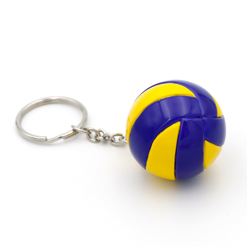 Unisex Spherical Keychains Leather Pendant And Plastic Keyring For Volleyball Enthusiasts Athletes Sports Bags