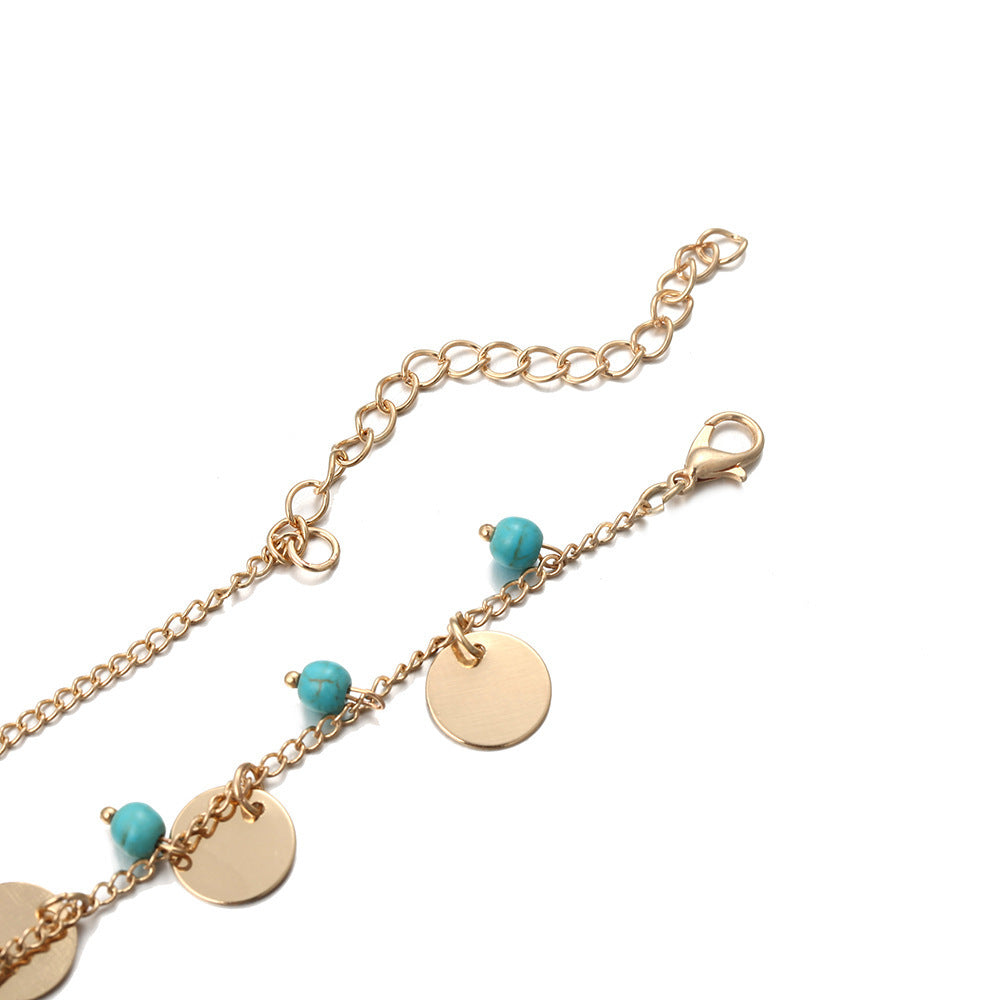 Bohemian Beaded Copper Alloy Electroplated Geometric Design Bracelet Set Unisex European Fashion Hand Beaded Style