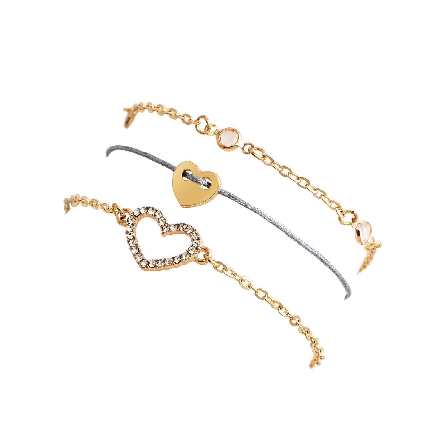 Womens Multi Layer Heart Design Bracelet Set Metal Love Elements Fashion Jewelry Weddings Birthday Anniversary