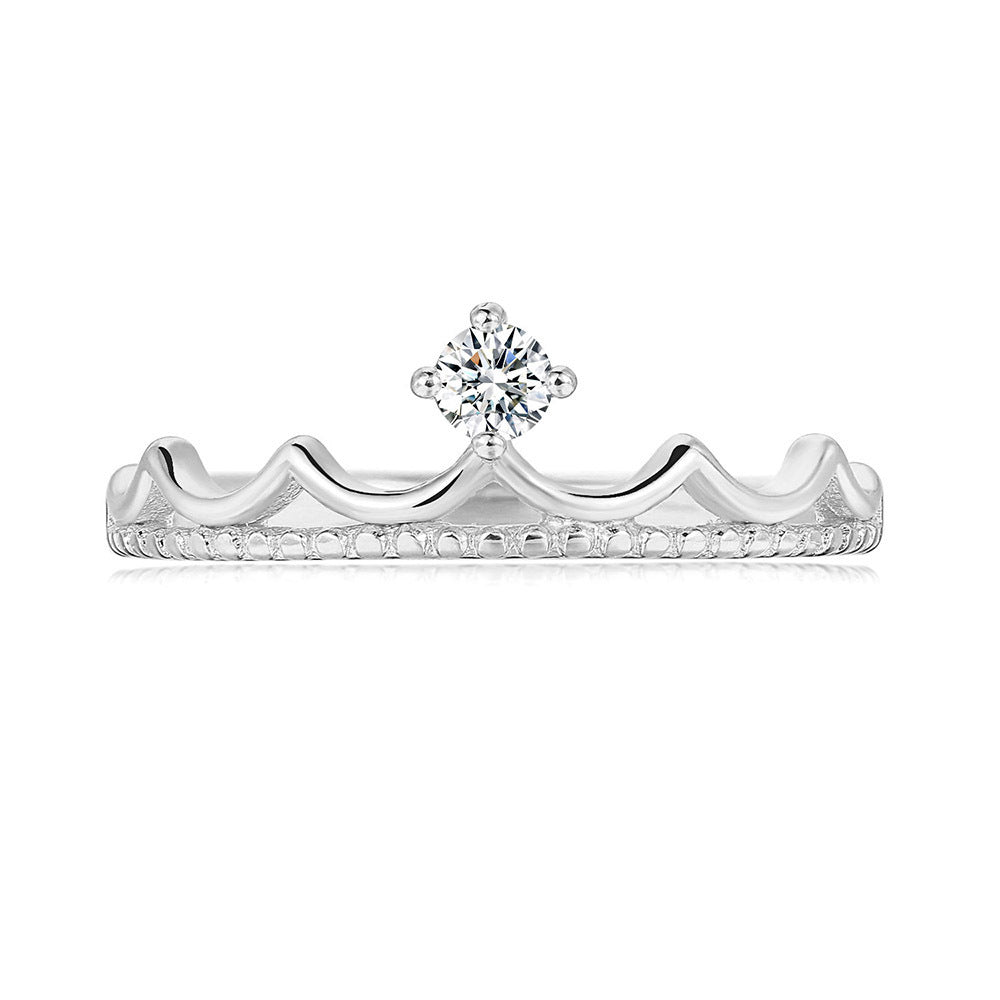 Elegant Crown Ring Gold Plated Copper With Zircon Stones For Women Wedding Band Classic Design Gift Ready Sale