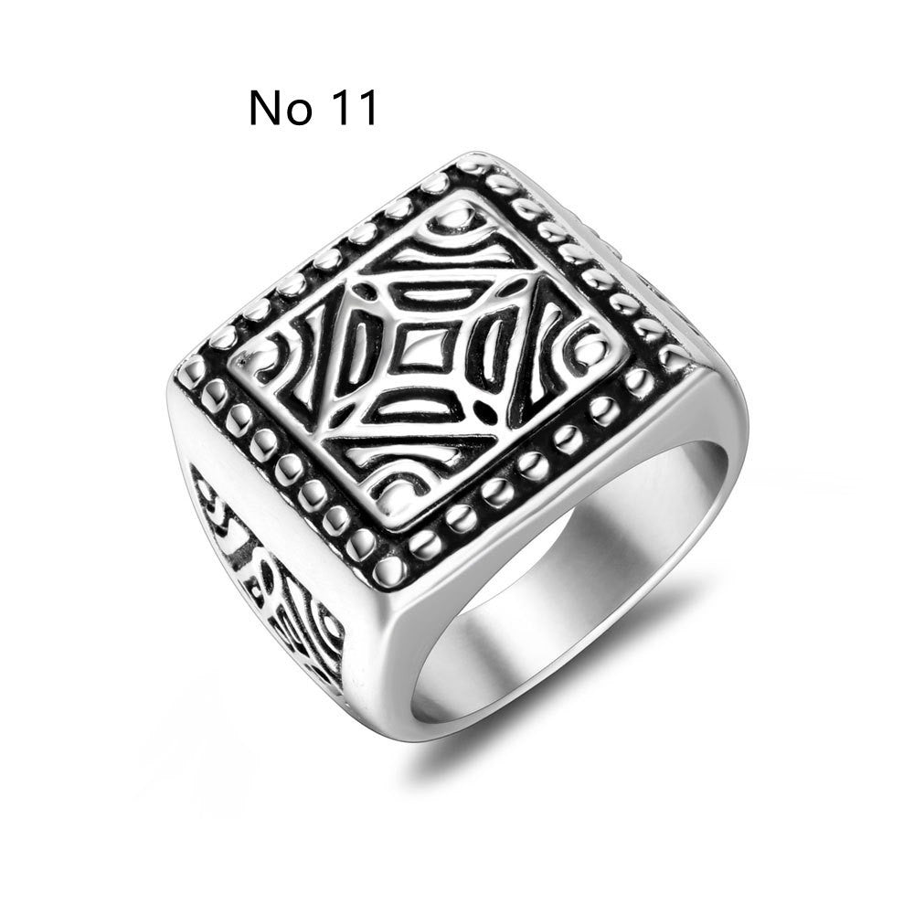 Personalized Mens Trendy Square Ring Titanium Steel Mesh Unisex Jewelry Sizes 8 9 10 11 12 13 Gift For Him Everyday