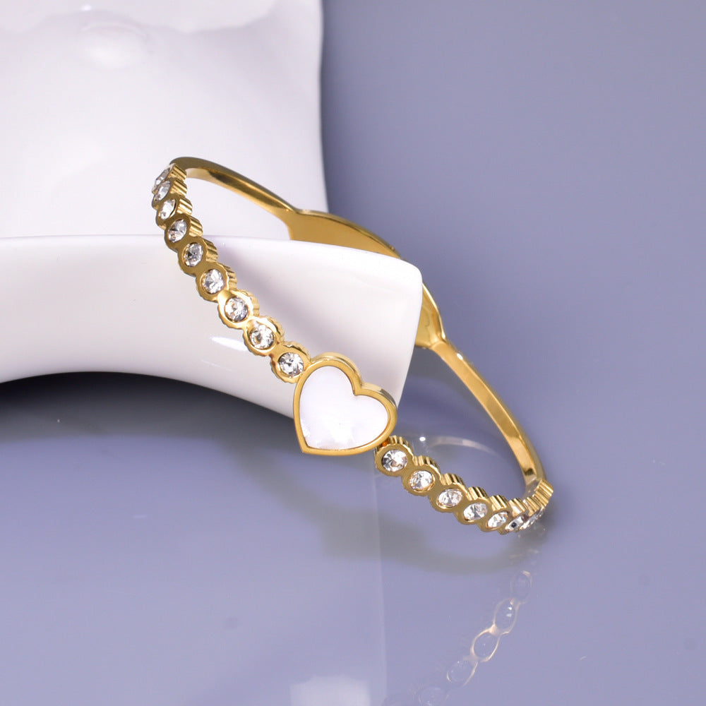 Women Titanium Steel Bracelet 18K Plated Snowflake Charm