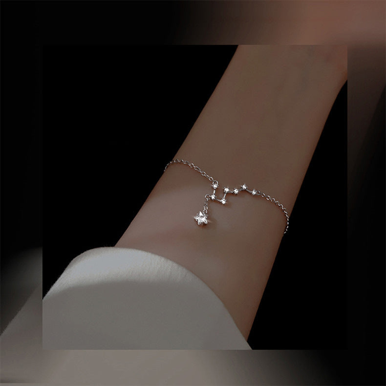 Womens Copper Star Bracelet And Earrings Set Big Dipper Starry Jewelry Gift For Her Exquisite Decoration Theme