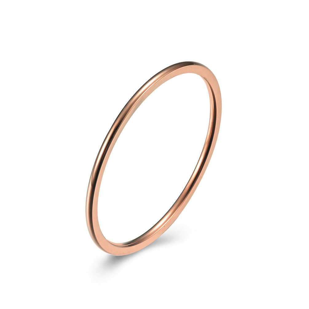 Womens Geometric Titanium Steel Ring Unisex Polished Band Durable Tri Color Gold And Rose Jewelry Everyday Everyday