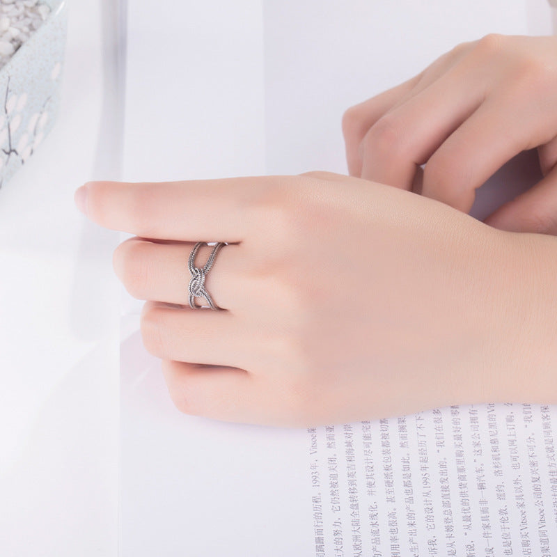 Retro Geometric Copper Ring For Women And Men Adjustable Opening Lightweight Thai Silver Process Fashion Gift Now