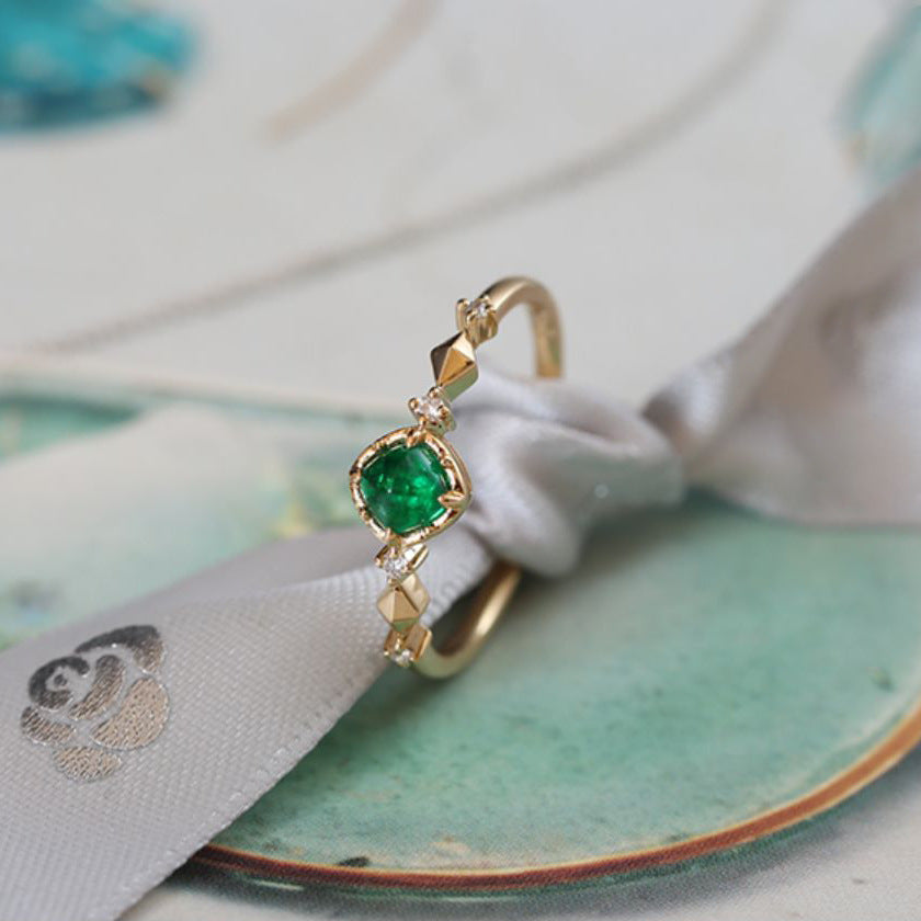 Sterling Silver Ring Rose Gold Plated Zircon Geometric Inlay Elegant Jewelry Gifts For Her US Sizes 6 7 8 9 10