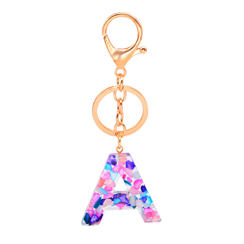 Epoxy Letters Keychain Unisex Initial Pendant Alphabet Charm Decoration With Individual Packaging Epoxy Letters Keychain