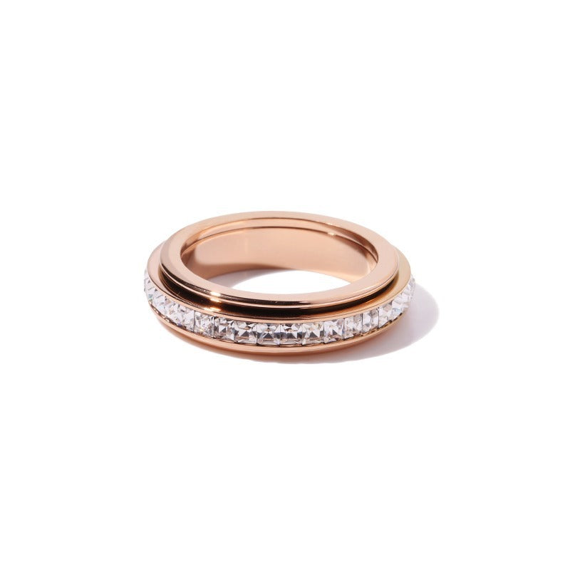 Korean Style Couple Ring For Women Ins Celebrity Inspired Geometry Electroplated Gift Festivals Individually X1