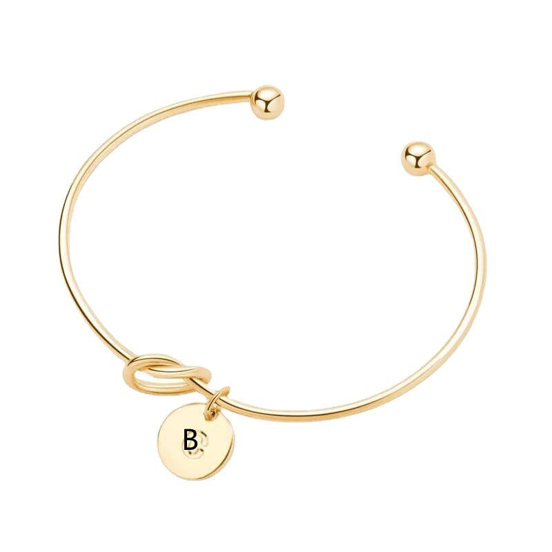 Womens Initials Bracelet Personalized Letter Bracelet Adjustable Metal Alphabet Jewelry European Styles Trendy