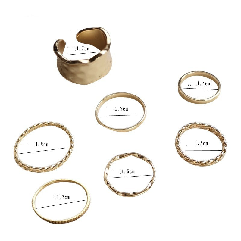 Womens Knuckle Ring Set Silver and Gold Plated Stackable Midi Rings 7 Piece Fashion Alloy Jewelry for Everyday Style