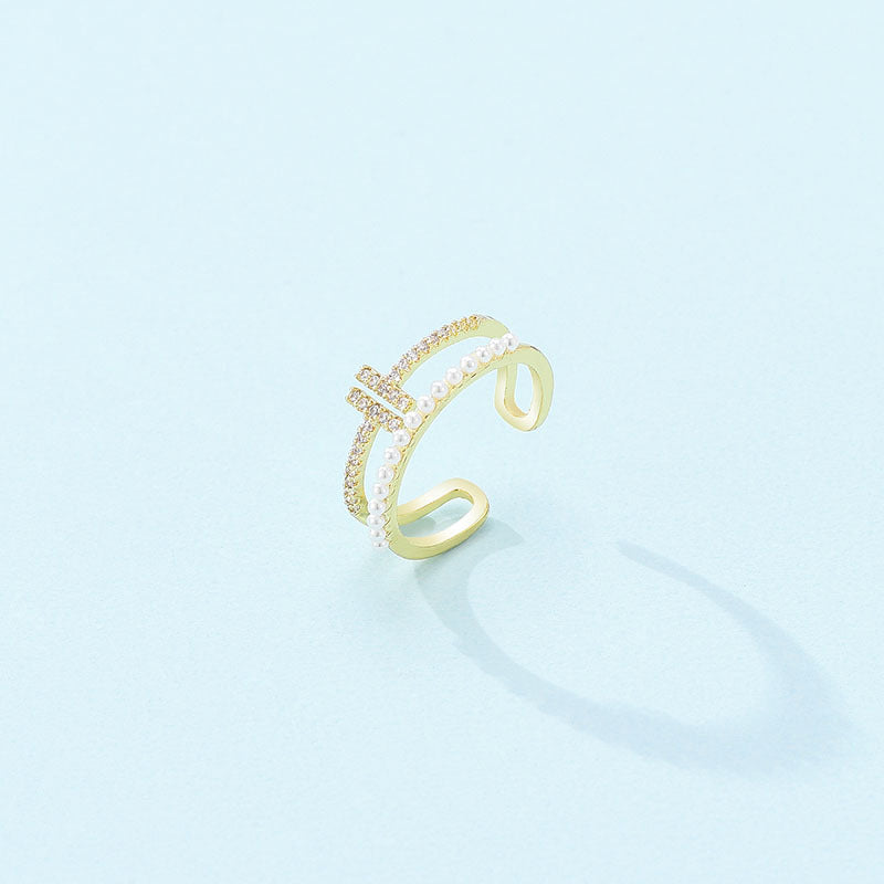 Elegant Simple Gold Diamond Ring For Women Fashion Jewelry