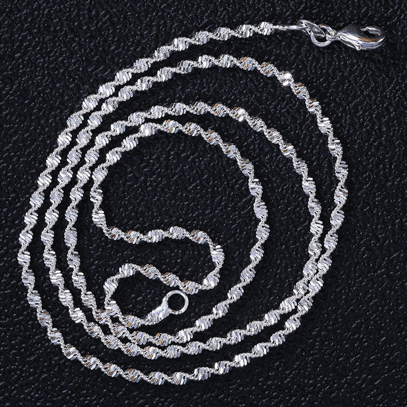 Silver Electroplated Water Drop Necklace With Rhinestone