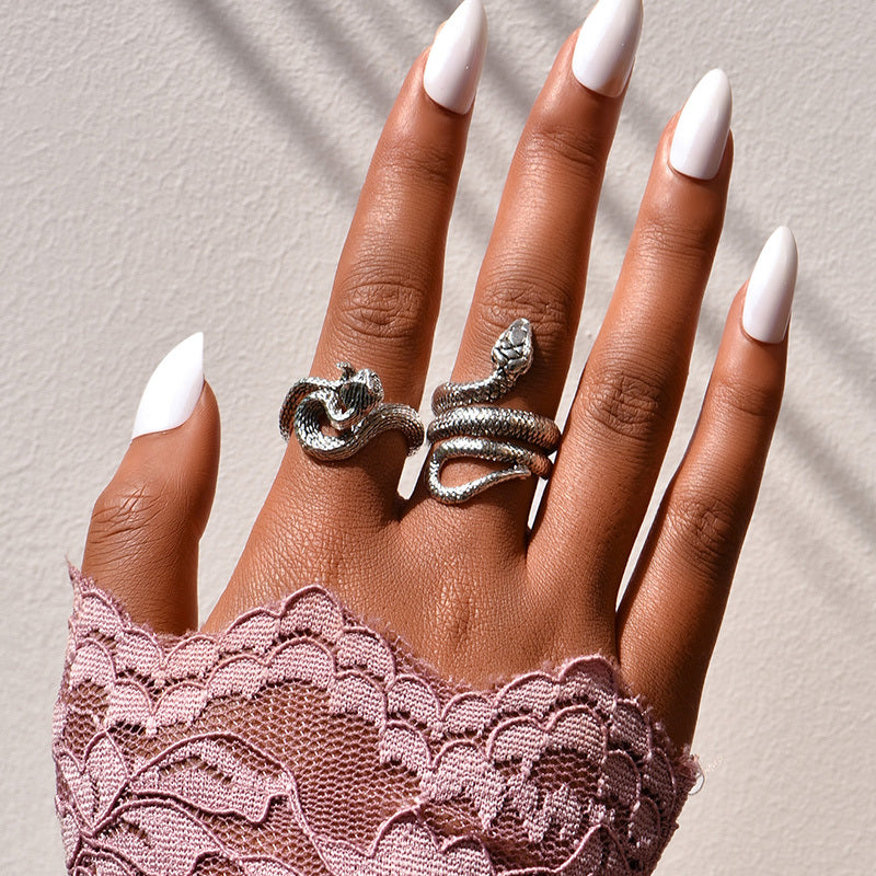 Vintage Geometry Ring Set For Women And Girls Zinc Alloy Rings All Match Sophisticated Everyday Wear Jewelry Gift Idea Chic